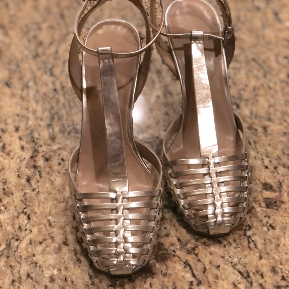 COPY - Banana Republic Gold Strappy Heels